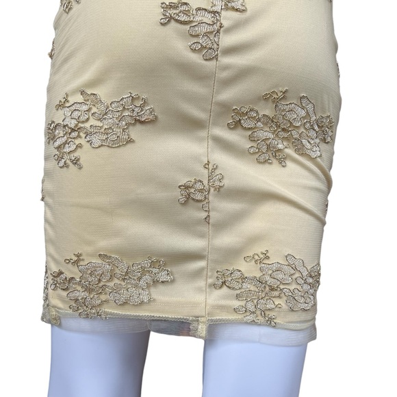 Windsor NWOT's - Womens Gold Tone Slit Mini Dress Sz. SM - Picture 11 of 15